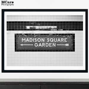 Madison Square Garden Print, Subway Sign Print, Mosaic Tile Art, Train Station Photo, Subway Tile, 34th Street, NYC Art, New York Print, 03