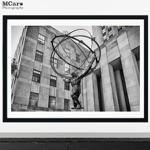 Rockefeller Center Print, NY PRint, Atlas Statue Print, Rock Center, Atlas Holding The Globe, New York City Photography, NYC Art Print, 81