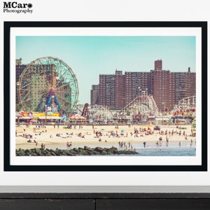 Coney Island Print, Amusement Park, Wonder Wheel, Brooklyn, Ferris Wheel Art Print, New York City Photograph, NYC Home Decor, Tilt Shift, 01
