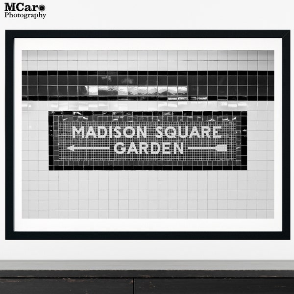 Madison Square Garden Print, Subway Sign Print, Mosaic Tile Art, Train Station Photo, Subway Tile, 34th Street, NYC Wall Art, New York Print