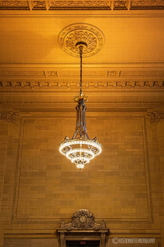 Grand Central Station Chandelier Print Manhattan Print New York City Photography Classic New York Color Photograph Office Wall Decor