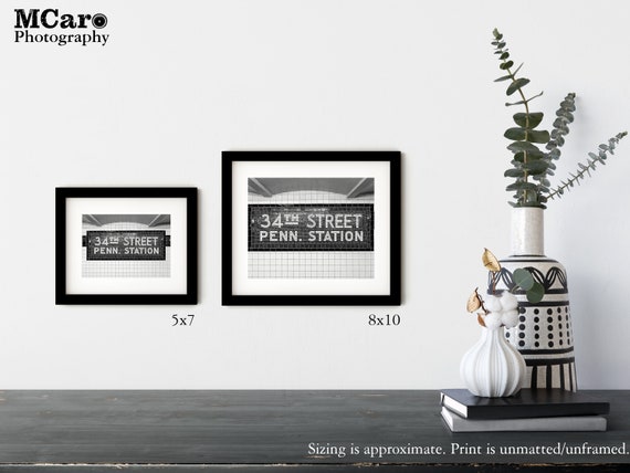 34th Street Subway Sign Print, Mosaic Tile Sign, Train