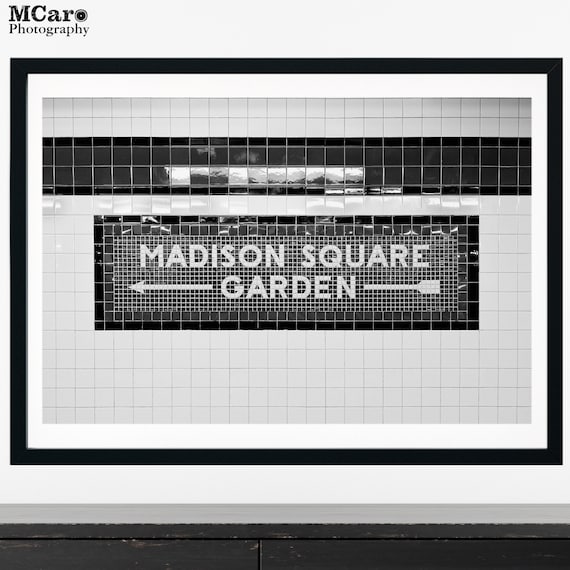 Madison Square Garden Print, Subway Sign Print, Mosaic Tile Art, Train Station Photo, Subway Tile, 34th Street, NYC Art, New York Print, 03