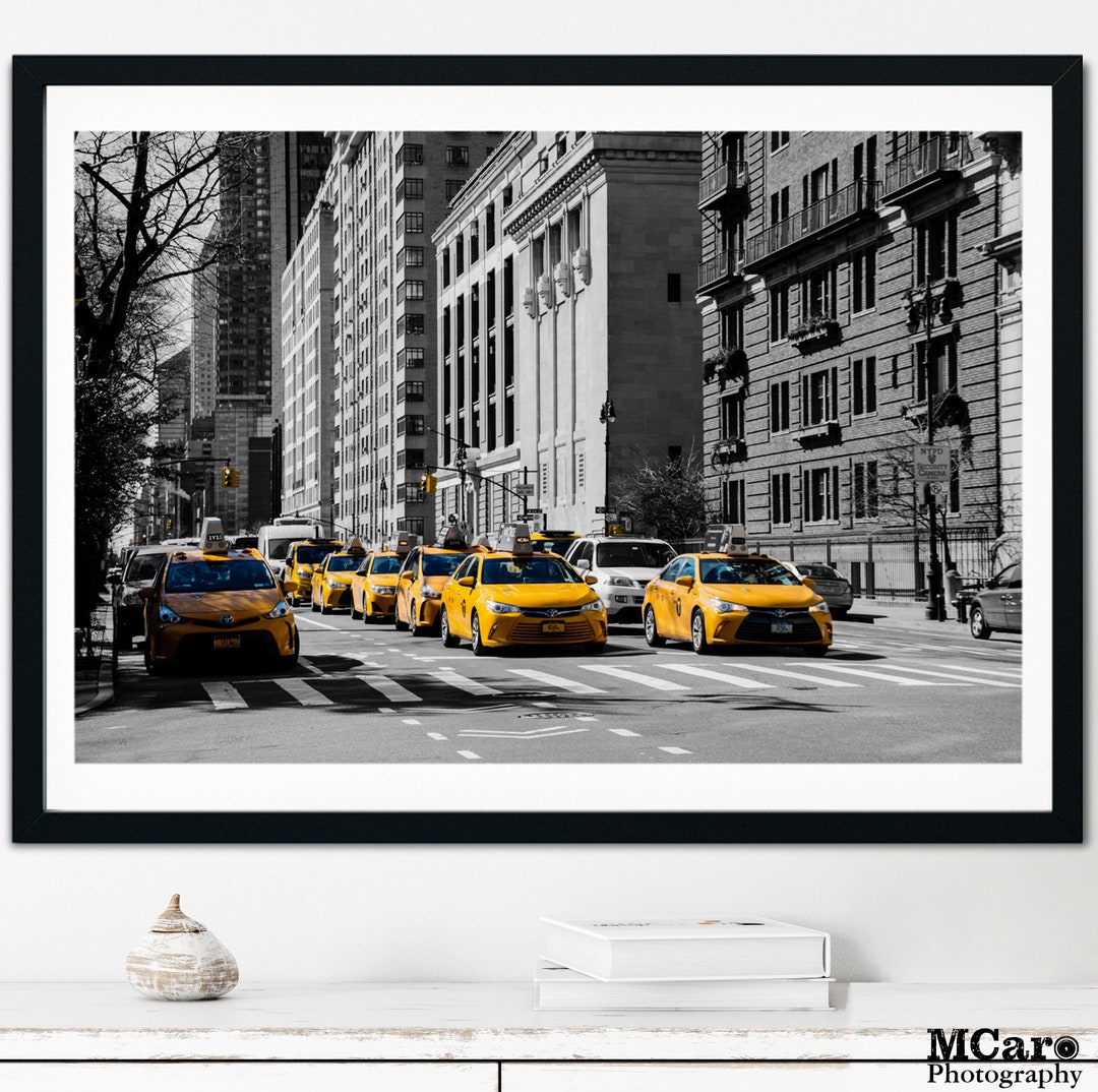 New York Print, Taxi Cab Print, Yellow Cab Print, Manhattan Art Print ...