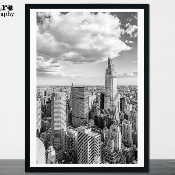 Nyc Skyline Black and White Wall Art - Etsy