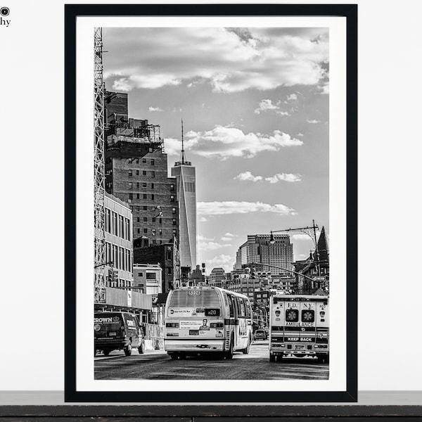 New York City Print, NY Art, NYC Print, New York City Streets, Art For Home, Mta, Bus Print, Transportation, Manhattan Print, WTC Print