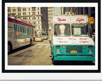 Street Photography, Ice Cream Truck, New York Print, Kitchen Print, Manhattan Print, Vintage Print, Art For Home, NY Art Print, 11