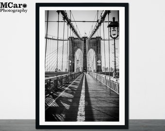 Brooklyn Bridge Print, New York City Photography, NY Print, Brooklyn Bridge Art, NYC Wall Art, Black and White Photography For Your Home, 50