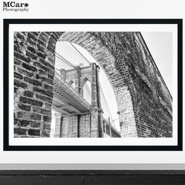 Brooklyn Bridge Print, New York Print, NY Print, Brooklyn Bridge Art, NYC Wall Art, Black and White New York Photography, Art Print for Home