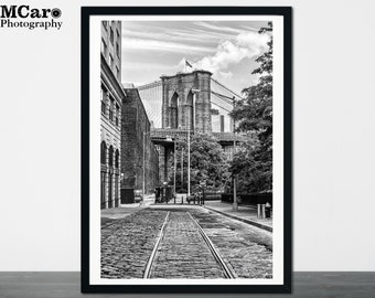 Brooklyn Bridge Print, NY Print, New York City Photography, Cobble Stone Print, NYC Wall Art, Black and White Photography For Your Home, 82