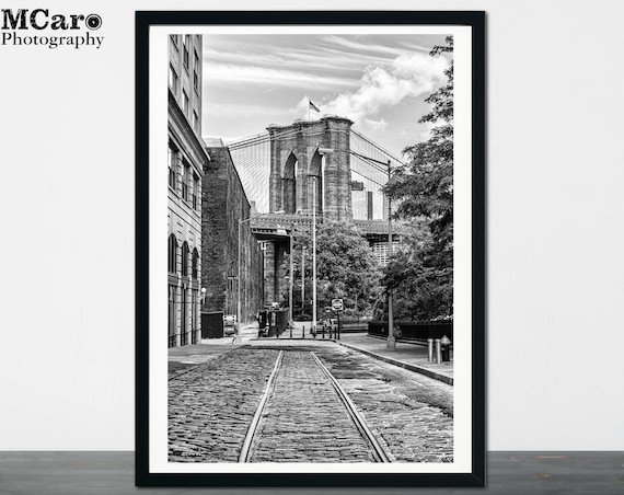 Brooklyn Bridge Print, NY Print, New York City Photography, Cobble Stone Print, NYC Wall Art, Black and White Photography For Your Home, 82