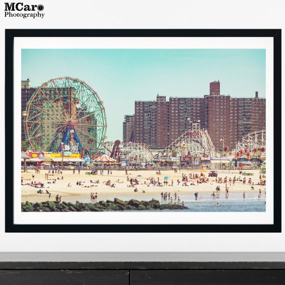Coney Island Print, Amusement Park, Wonder Wheel, Brooklyn, Ferris Wheel Art Print, New York City Photograph, NYC Home Decor, Tilt Shift, 01