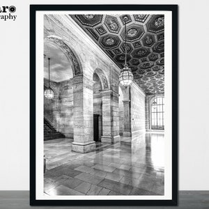 New York Print, New York Public Library Print, Chandeliers Print, New York in Black and White, NYC Print, Manhattan Wall Art, NY Photography