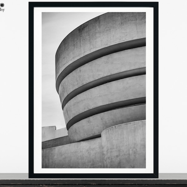 Museum Print, Guggenheim Museum Print, Frank Lloyd Wright, Brutalist Print, New York Art Print, Manhattan Print, Modern Architecture