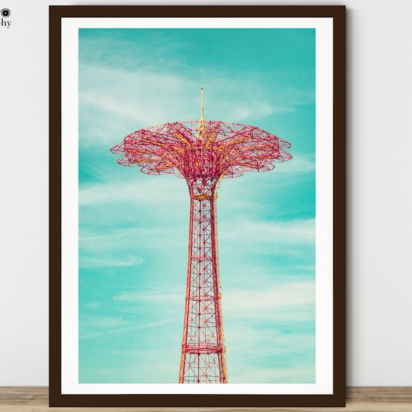 Coney Island Print, Parachute Jump, Brooklyn Art Print, Wall Decor, New York City Photography, Old New York Print, Carnival Print, NY Print