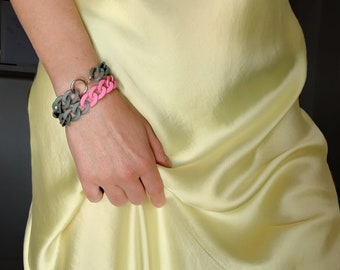 bracelet chaine maillon mat "Daiki"