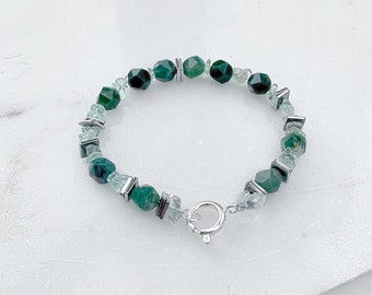 bracelet "Myra" en agate, fluorite et hématite