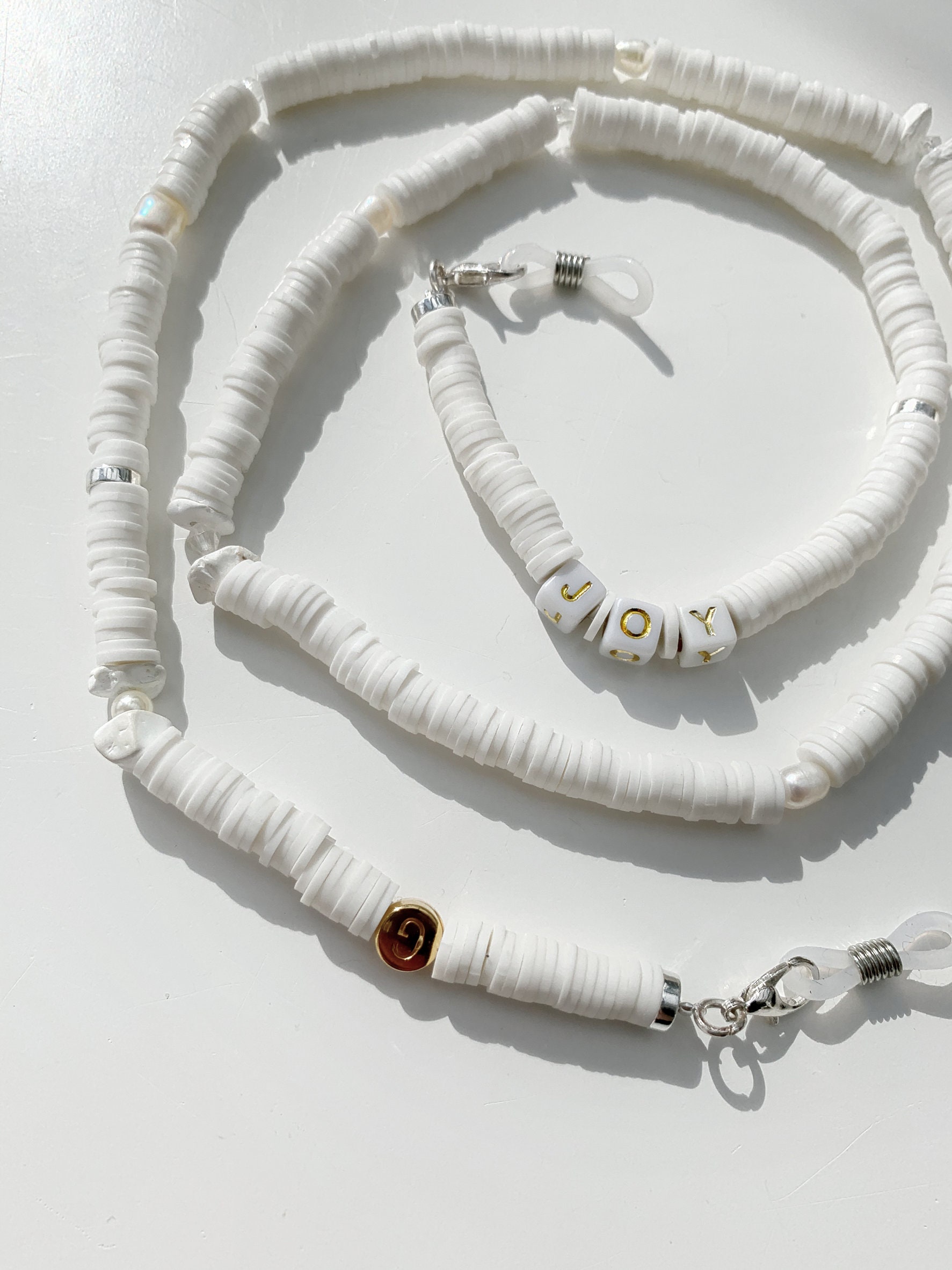 Chaine de perles heishi joy white Etsy France