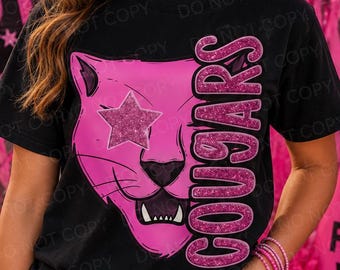 Cougars Pink Out Spirit Shirt | Pink Out Cougars Teacher Shirt | Neon School Spirit Tee | Comfort Colors Cougars Shirt | Spirit Wear