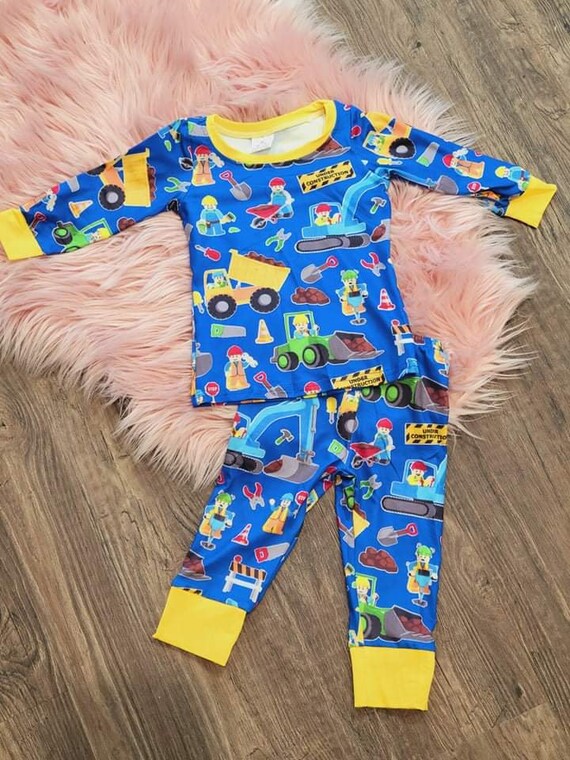 Boy construction pajamas