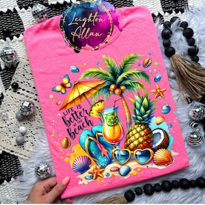 Beach Graphic T-Shirt: Tropical Drink, Family Vacation Tee
