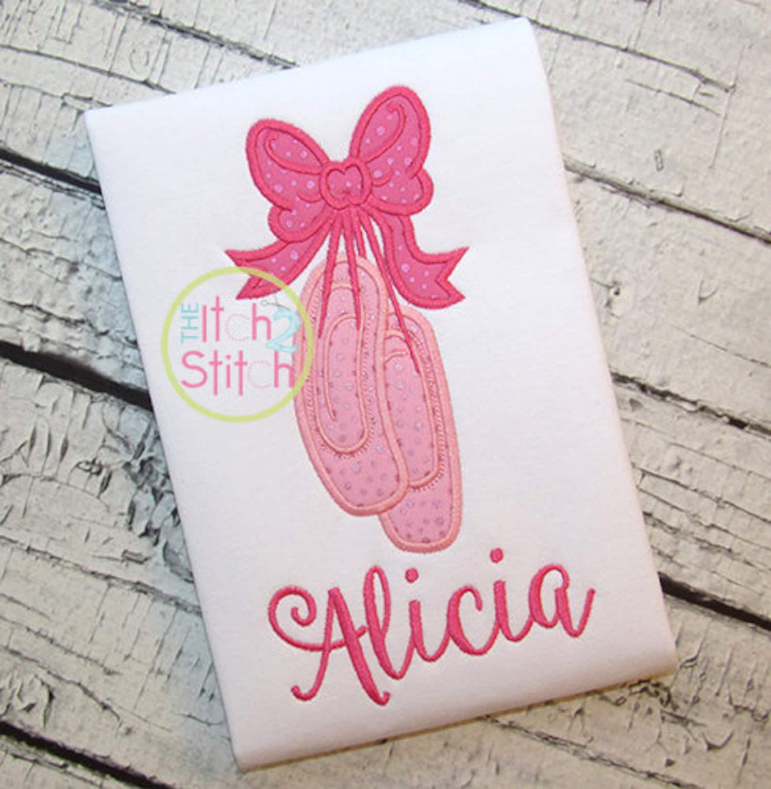 ballerina, dancer, ballet shoes, dance girl embroidered bodysuit, embroidered toddler t-shirt, embroidered t-shirt, baby shower