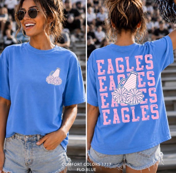 Custom Cheerleader Spirit Shirt | Personalized School Mascot Tee | Cheer Mom Shirt | Game Day Cheerleading Shirt | School Spirit Comfort Col