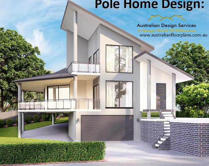 295m2 | 3166 Sq. Ft  | Pole Home 4 Bedrooms house plans, sloping land house plan | Modern House plans for sale