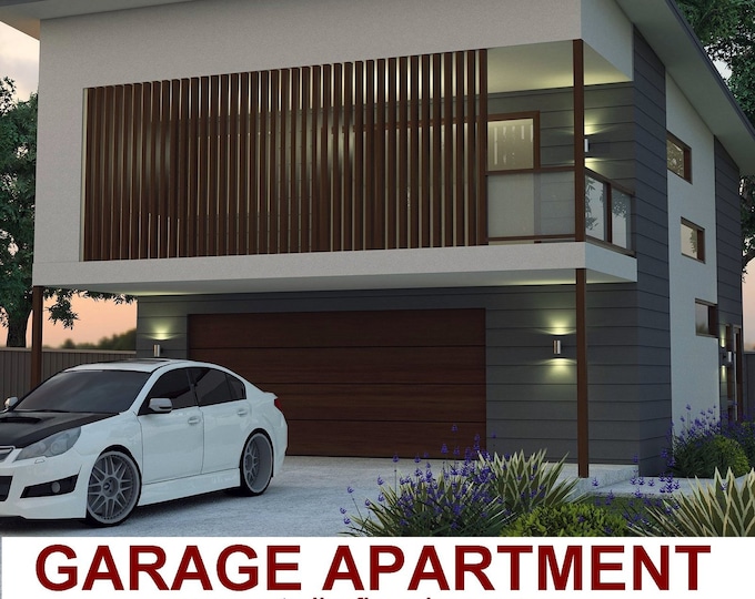 Garage Apartment |   2 Bedroom house plan no- 149.3  Living Area 65.1 m2 |  701 sq foot | carriage house |  Concept House Plans For Sale