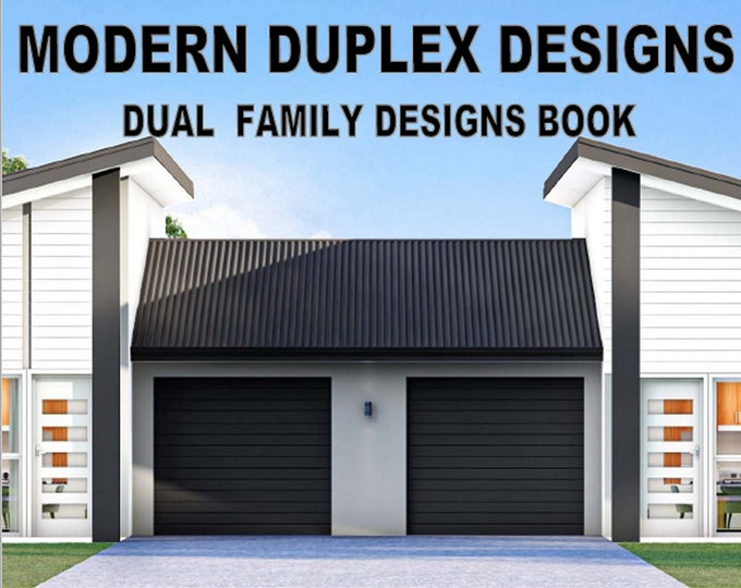 Duplex Home Designs Architectural Home Designs Printable Illustrated Read On Your iPad or Tablet Instant Download BEST SELLING