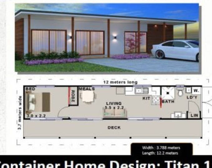 Join the movement toward sustainable living with the 'Container Cozy.' Titian 12, 1-bedroom shipping container. Experience comfort & style.