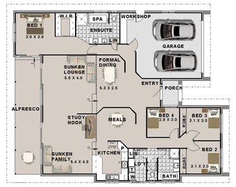 Australian 4 Bedroom House Plan Book 4 Bedroom House Plan Etsy