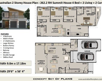 262 2m2 Or 2703 Sq Foot Australian 4 Bedroom House Plan 2