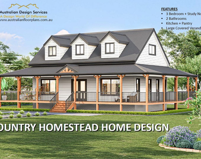 Architectural Concept house plans | Modern homestead w/ Loft getaway house plan Metric/feet and inches Country ranch homestead with loft