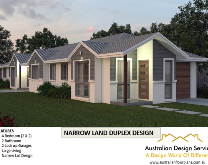 DUPLEX DESIGN- Narrow Corner duplex plans |  176.3 m2 or 1903 ft2  | 4 Bed duplex design | Concept Duplex Plans For Sale