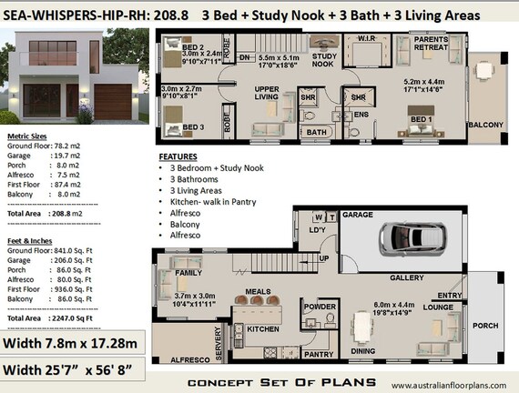 Duplex Townhouse House Plans Modern 2 Story Home 208 M2 2247 Sq Feet Two Storey Floor Plans 2 Story Home Plans Modern 2 Storey