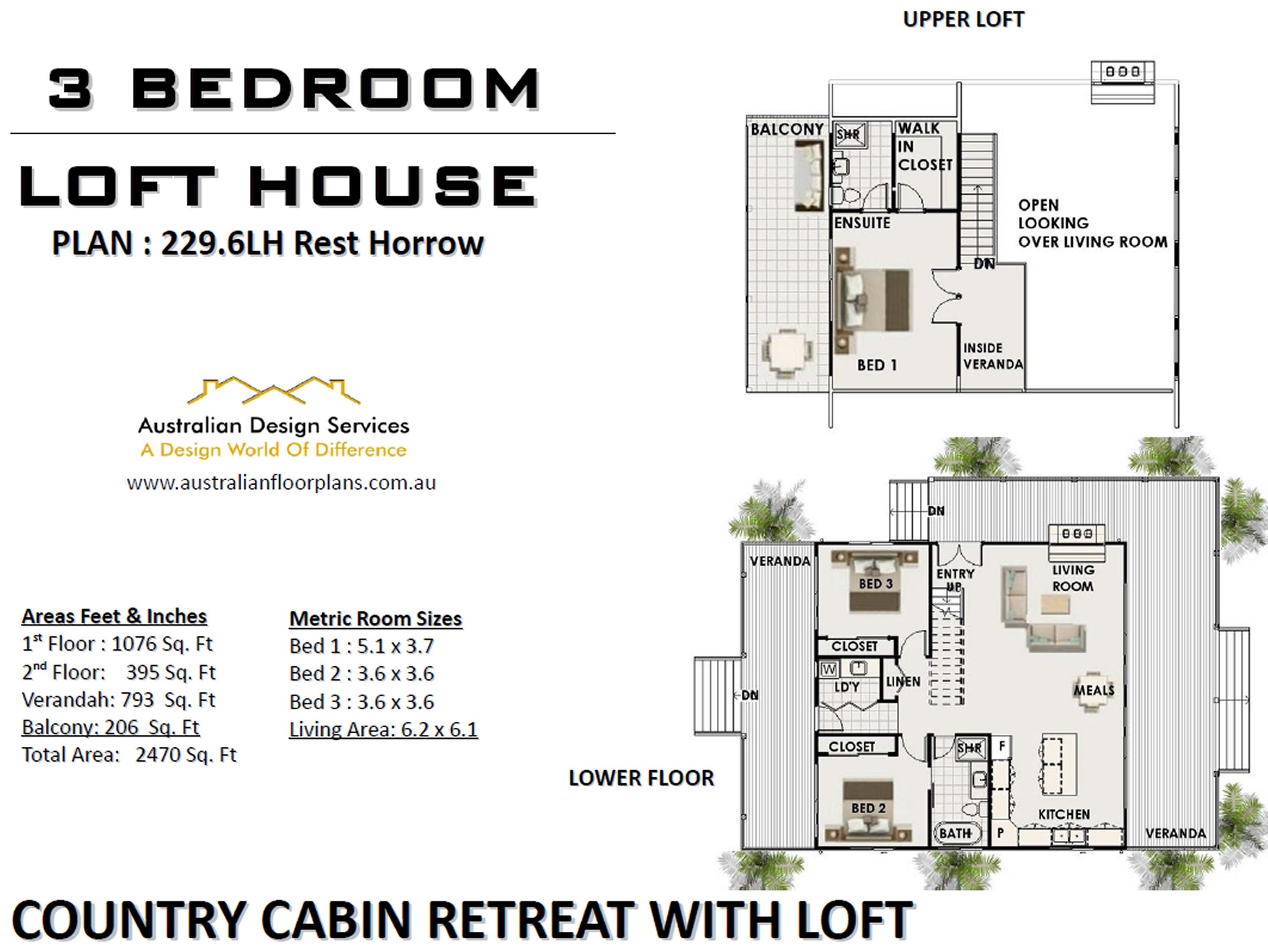Modern Country Cottage Plans: Your Perfect 3-bedroom Cabin With Loft - Etsy