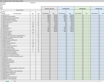 Construction Template For Sale - Building Quotes /Bids  Control TEMPLATE  - Ideal for New Home Builders and Tradesman and home renovations