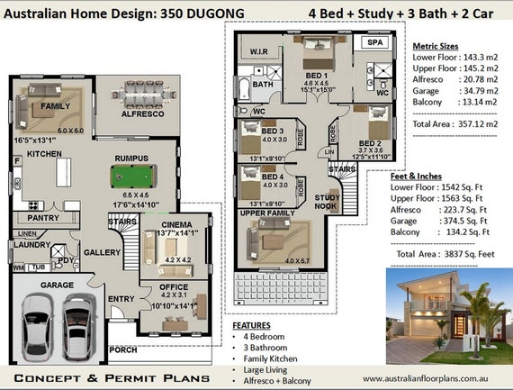 3853 Sq Feet 358 M2 4 Bed Study Office 2 Storey Design Two Storey Plans 2 Story Home Modern 2 Storey Plans 2 Storey Blueprints