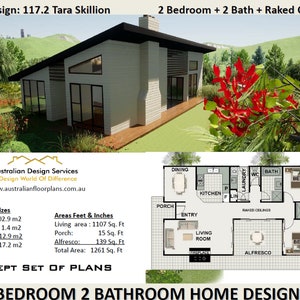 117.2 Tara House Plan | 103 sq meters (1,107 sq ft) – Modern 2-Bedroom Design | Small & Tiny House Plans | Granny Flat