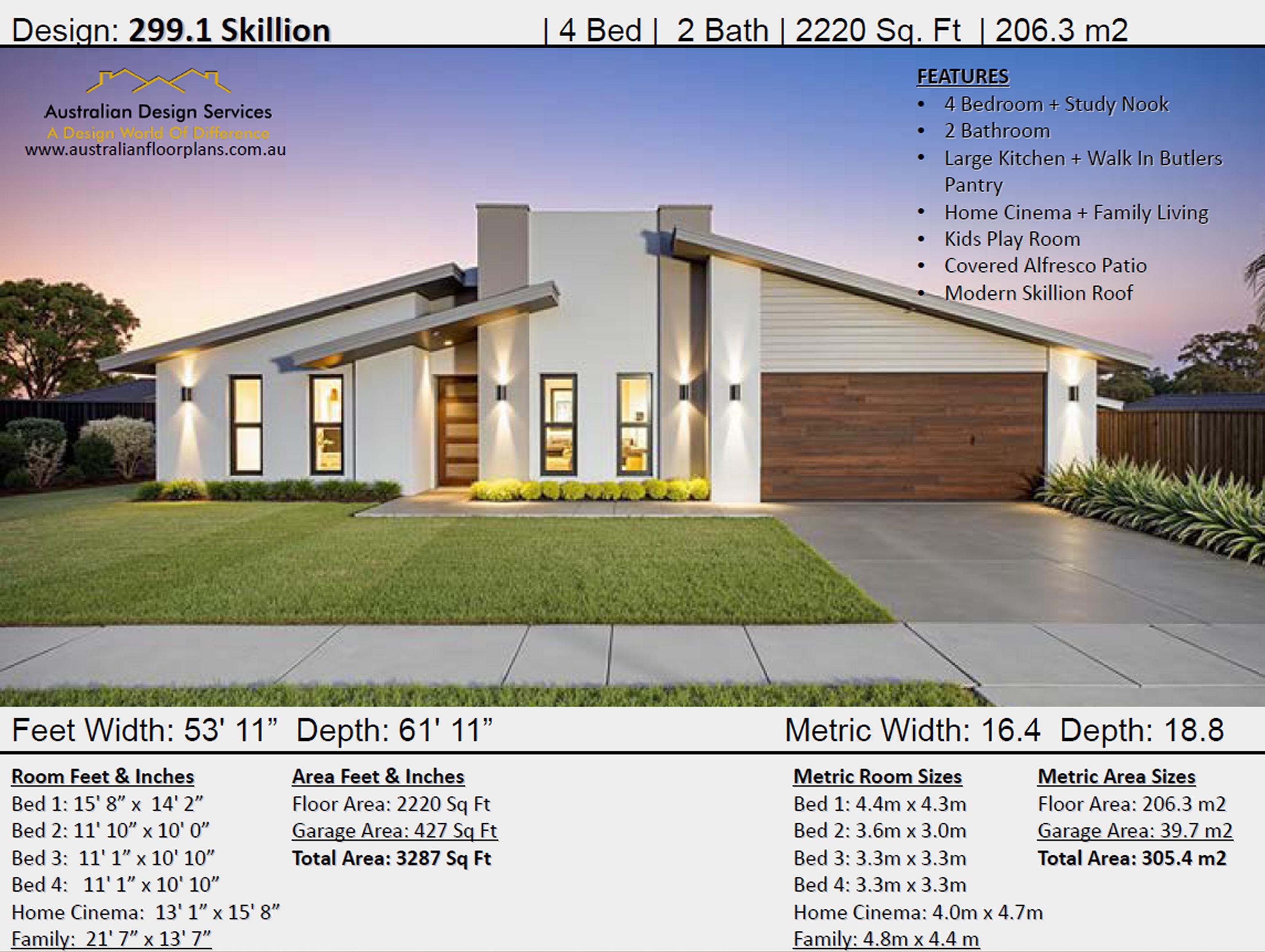 Modern 4 Bedroom House Plans for Sale | Contemporary Home Designs | PDF ...