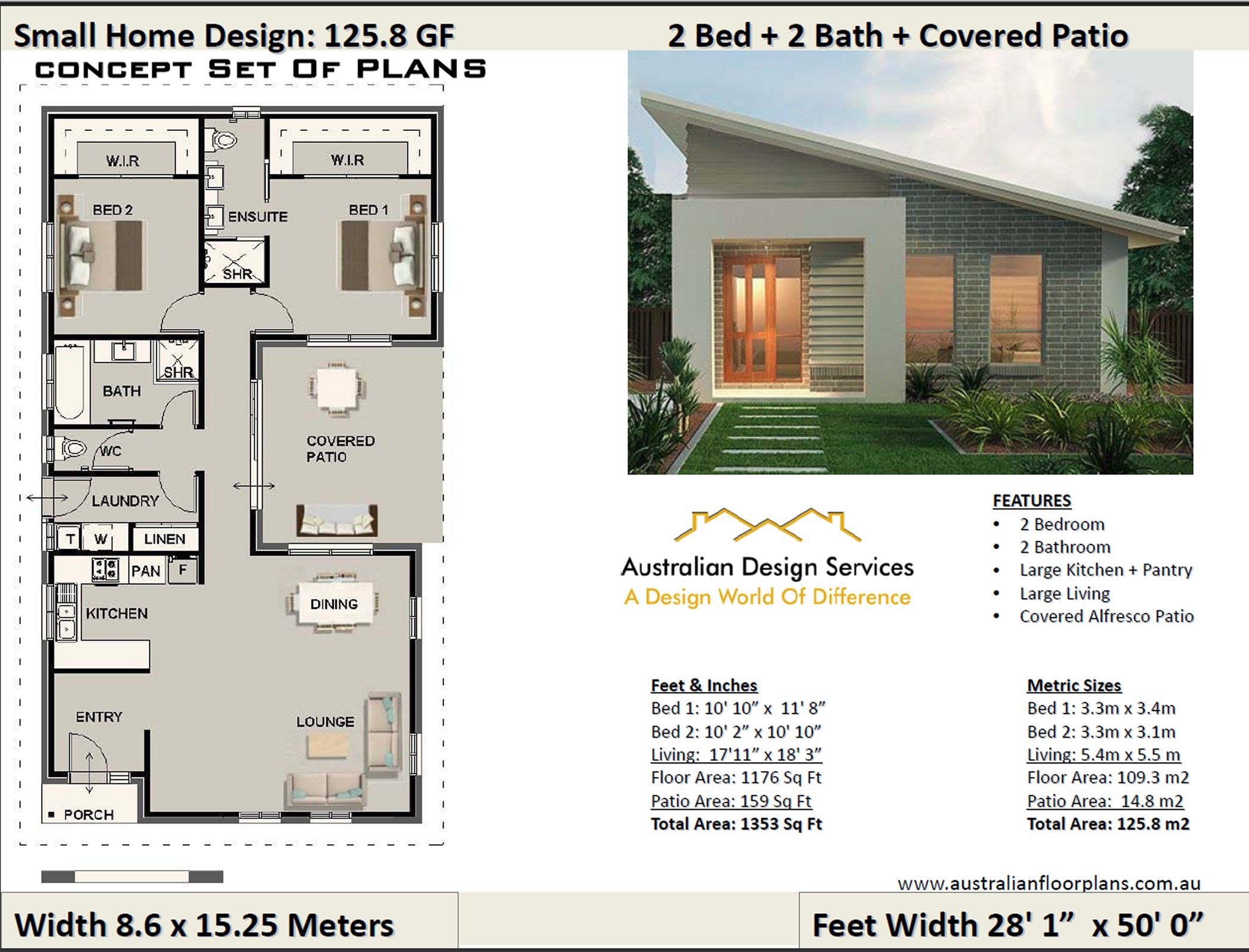 Small House Design Under 1200 Sq Foot House Plan Or 109 3 M2 Etsy Canada