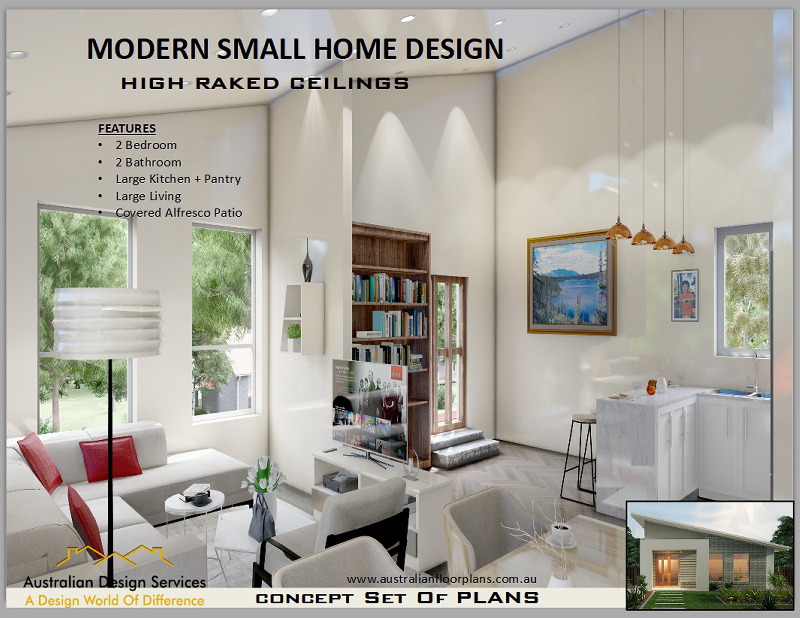 Modern Small 2 Bedroom 2 Bathroom House Design Under 1500 Sq - Etsy