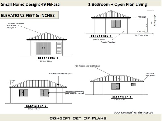 Small House Plan 49 Nikara 529 Sq Foot 49 2 M2 1 Bedroom Home Design Small And Tiny Home Plans Concept House Plans For Sale