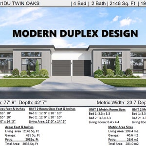 Duplex met 4 slaapkamers, best verkochte huisplannen 2 Familiehuisplan afbeelding 1