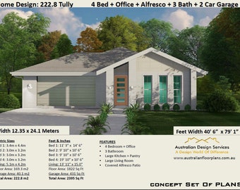 4 Bedroom House Plan with Office & Alfresco (PDF)