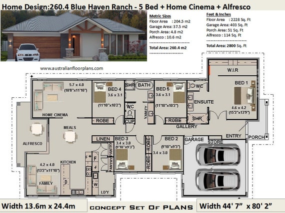 5 Bedroom Ranch Style House Plans