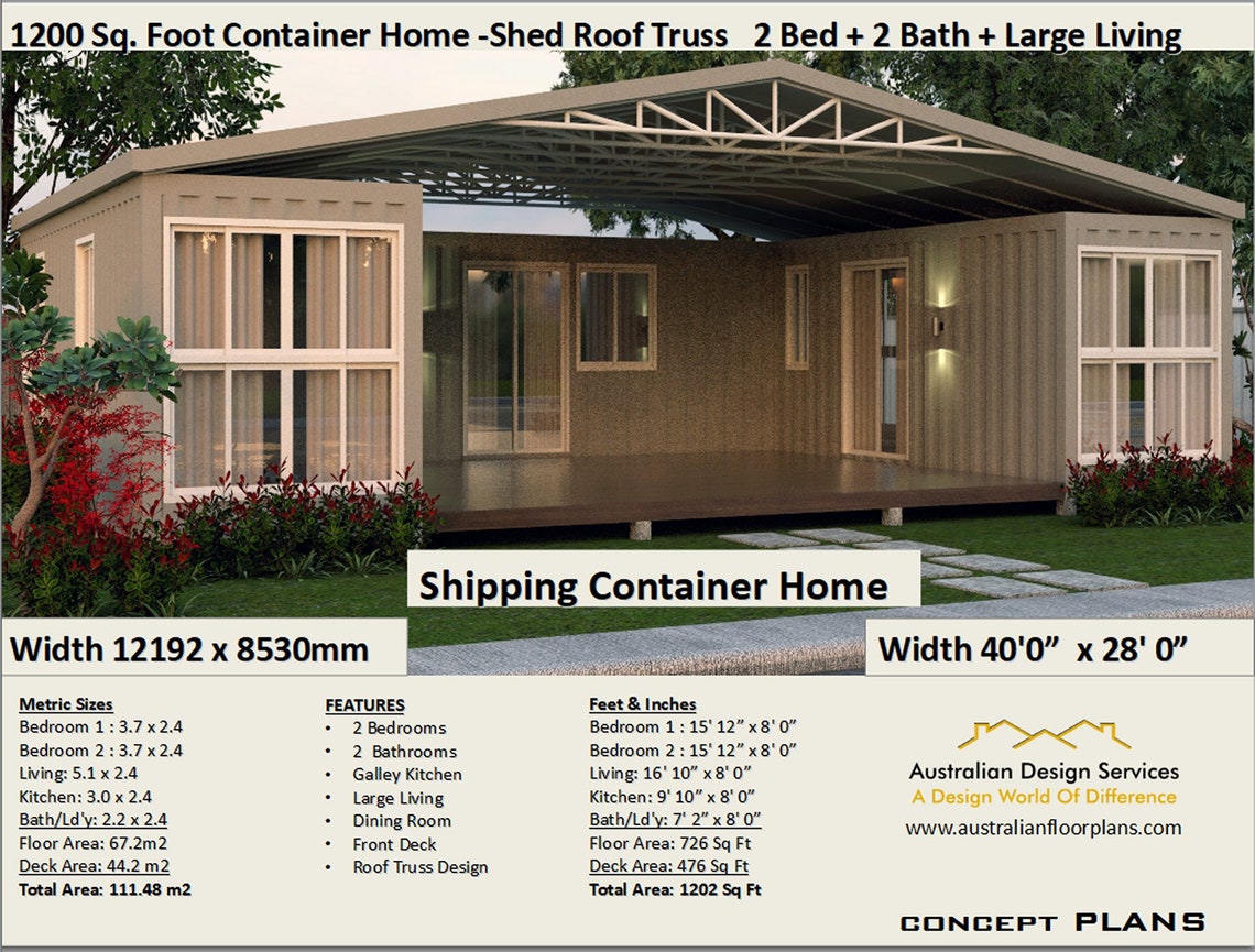 Best Selling Shipping Container House Plans 1200 SQ. FOOT | Etsy Canada