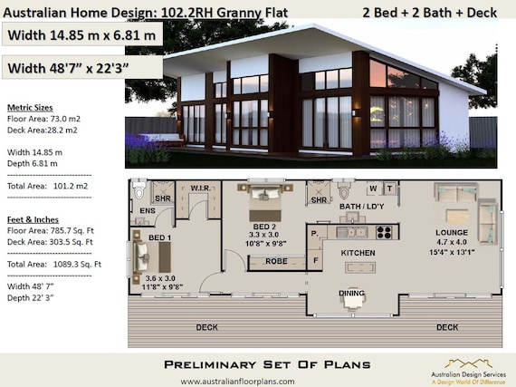 Small 2 Bedroom House Plan 101 2 M2 Or 1089 Sq Foot Small And Tiny House Plans Metric Or Feet And Inches Concept Blueprints Crazy Sale