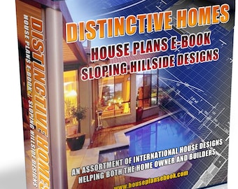 Planos de casas en ladera: planos para terrenos inclinados / Libro electrónico y catálogo de planos de diseño de viviendas